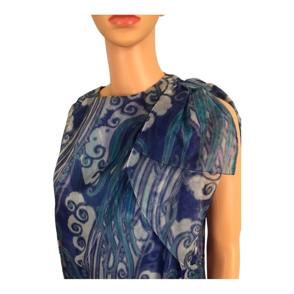 Vintage 1960s Pierre Cardin For Miss Selfridge One Sleeve Chiffon Cocktail Dress - Picture 3 of 9